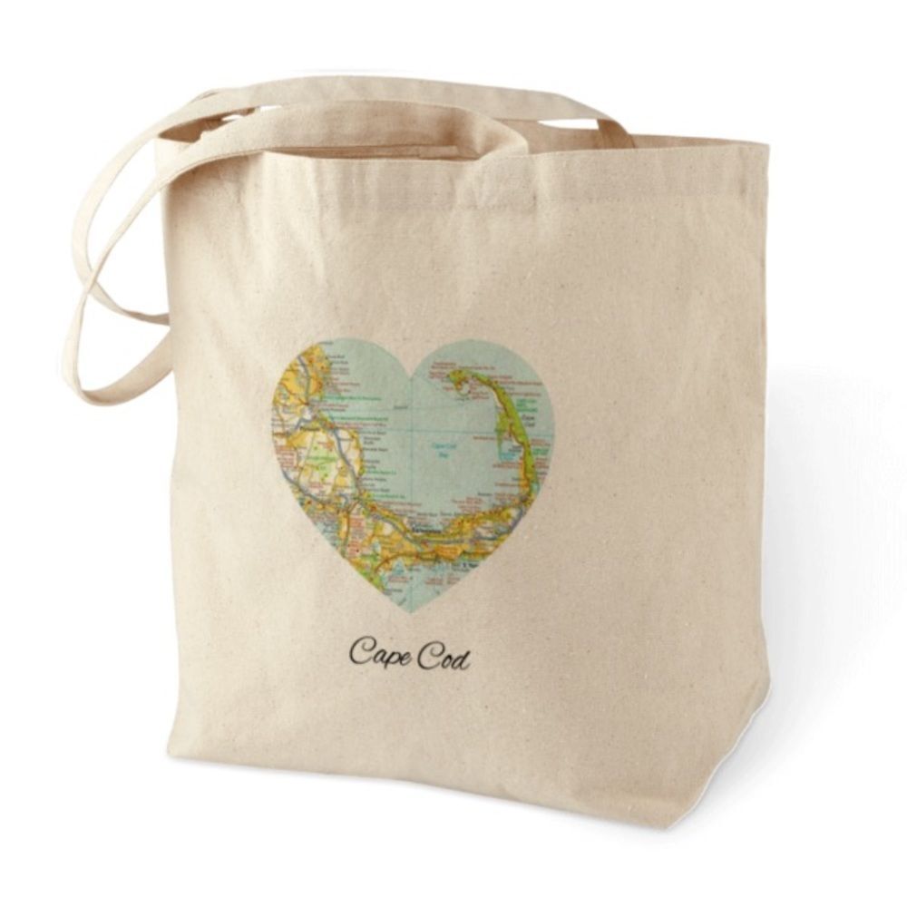 Cape Cod Heart Canvas Tote Bag